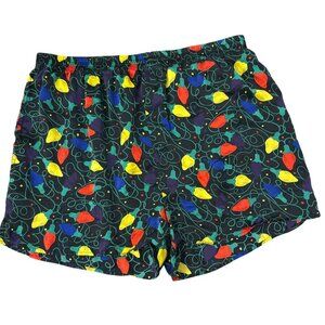Mens 100% Silk Boxer Shorts Size XL Christmas Lights Holiday Vintage